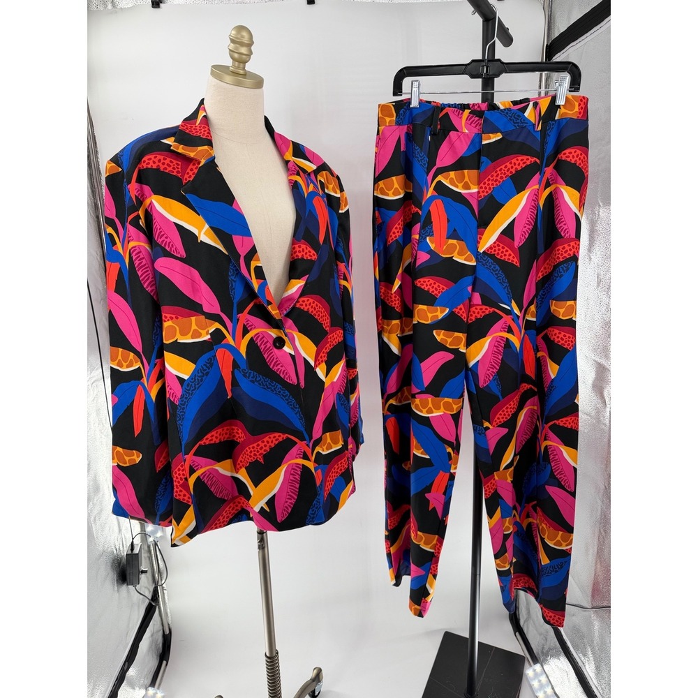 Mixed Nasrin Passion Plantain Suit Set Blazer Pants 3XL Dopamine Dressing Artsy⁠